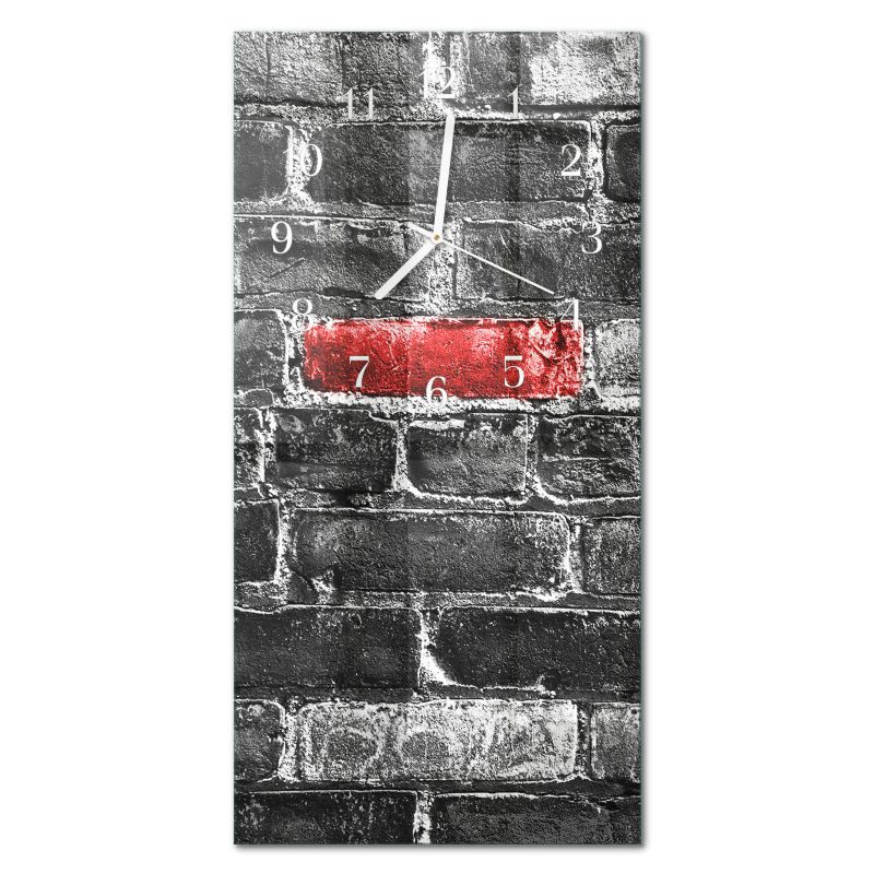 Zegar Ścienny Kuchenny Tulup 30x60 cm z Białymi Wskazówkami Cegła 1 szt.