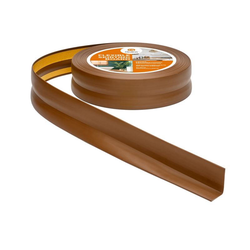 Listwa przypodłogowa PCV 32x23 mm QUEST, samoprzylepna elastyczna, miękka listwa podłogowa - 10 m, ciemny brąz, 1szt.