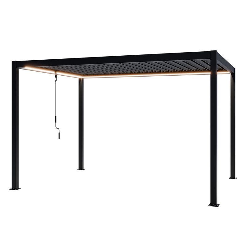 Pergola Ogrodowa Bioklimatyczna 100% Aluminiowa NORDVIC Skyline LED 3 x 4 m Antracyt