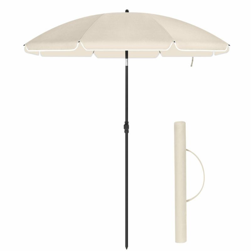 Parasol ogrodowy Songmics 160 x 196 cm beżowy 1 szt.