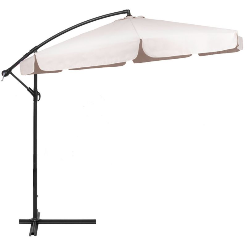Parasol na taras Springos 350 cm na wysięgniku ogrodowy składany, z korbką ecru 1 szt.