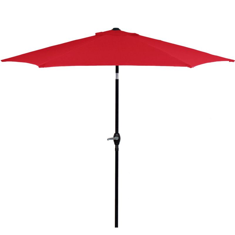Parasol ogrodowy Springos 260 cm składany duża czasza na balkon taras czerwony 1 szt.