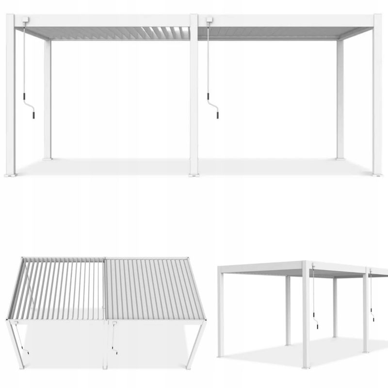 Pergola Aluminiowa Tarasowa ELEGANCE 3x6 Aluminiowa na Taras Ogród Biała