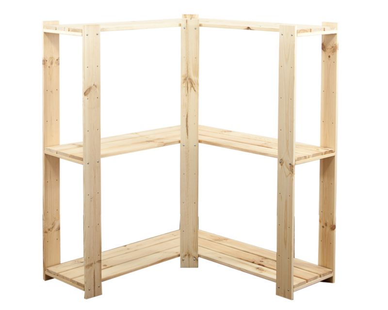 Regał narożny drewniany MODO24 modułowy sosnowy 115 cm 1 szt.