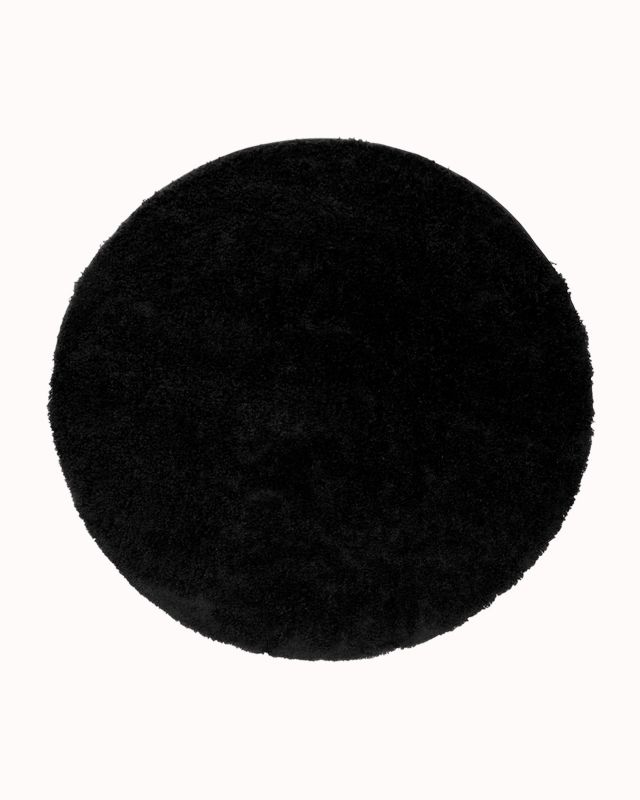 Dywan okrągły Shaggy 160x160cm Unito Nero Mazovia - puszysty, wysokie runo, czarny, 1szt.