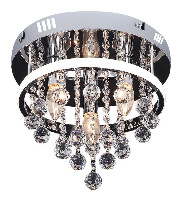Lampa sufitowa wisząca Rabalux Pallas 2360 chromowana biała kryształowa 3xE14 x 1 szt.