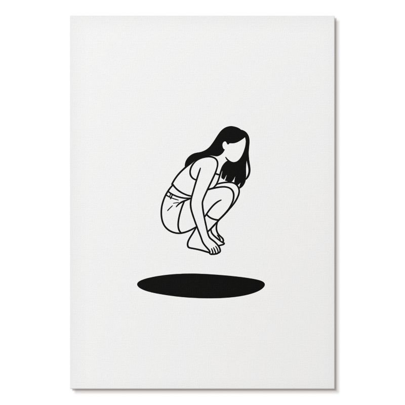 Obraz Plakat Canvas Tulup 21x29,7 cm (A4) Kobieta nad dziurą Do sypialni, salonu, biura 1 szt.