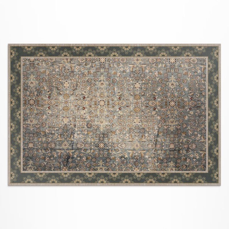 Zewnętrzny Dywan Winylowy Wallfluent 150x225 cm Vintage wzór kwiatowy wytarta tekstura 1 szt.