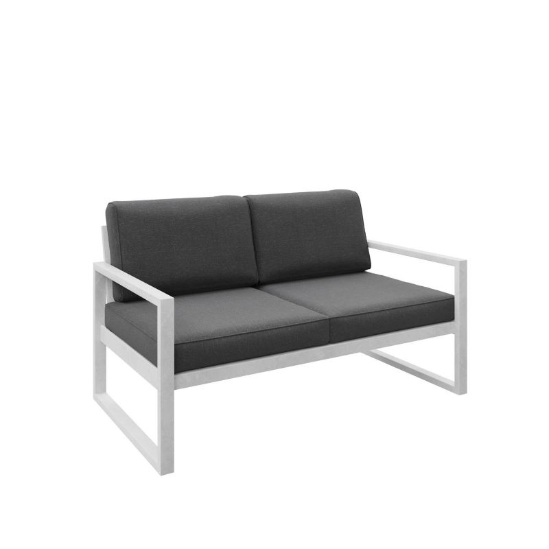 Sofa ogrodowa Bettso Alicante dwuosobowa na białych nogach szary 1szt.