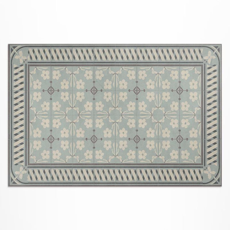 Zewnętrzny Dywan Winylowy Wallfluent 120x180 cm Płytki w stylu vintage z kwiatami 1 szt.