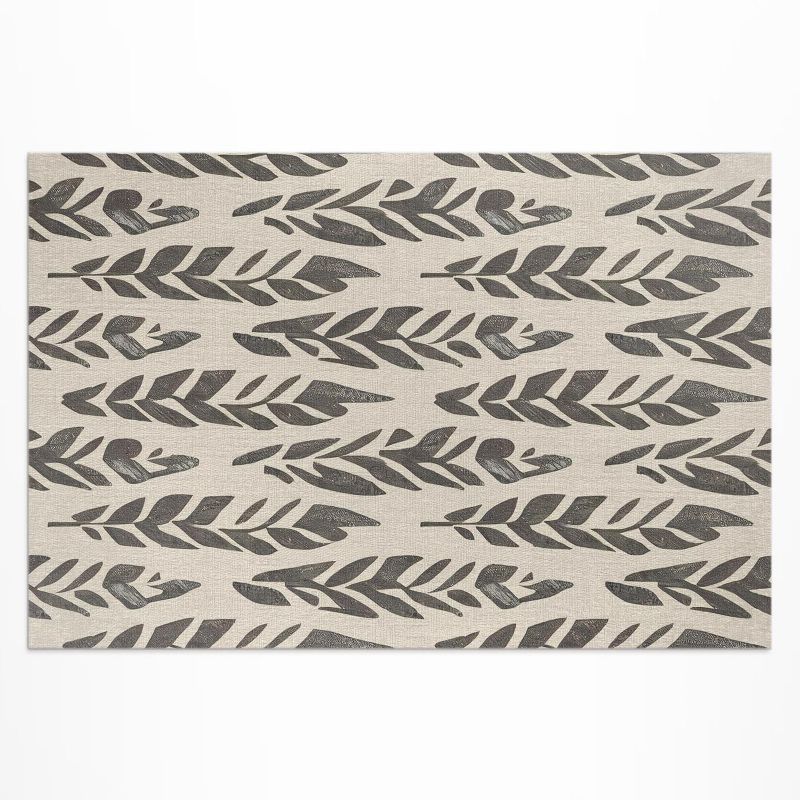 Dywan Winylowy Zewnętrzny Wallfluent 140x210 cm Boho malowane liście w stylu vintage 1 szt.