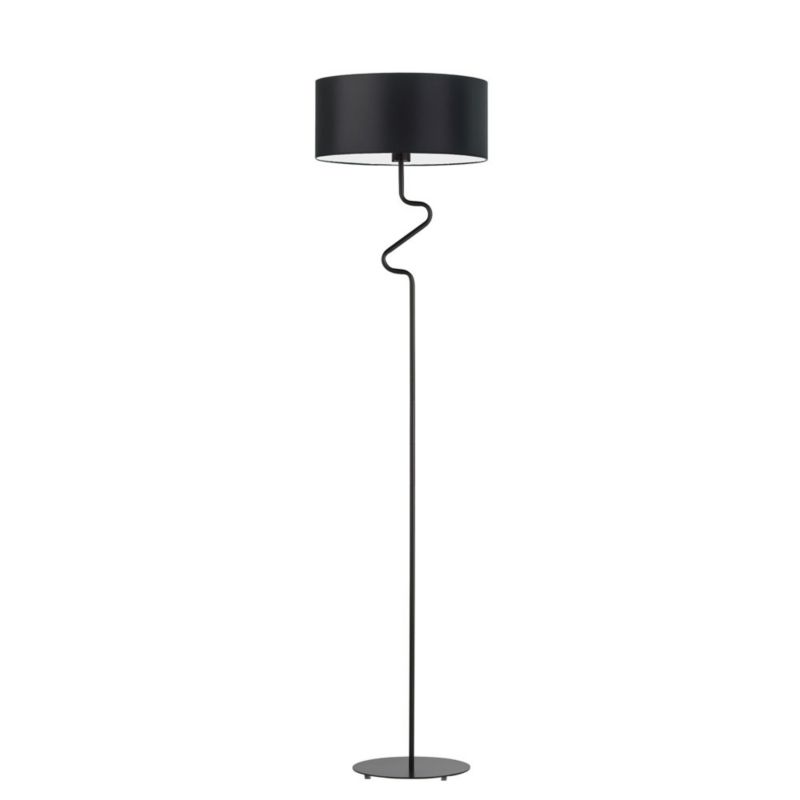 Lampa stojąca Volta Light Factory podłogowa z abażurem czarny walec VESSO II 1szt.