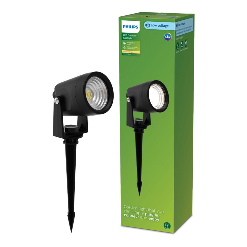 Lampa Ogrodowa Reuel Philips Reflektor LED 1.5W 180lm 2700K Czarna 1 szt.
