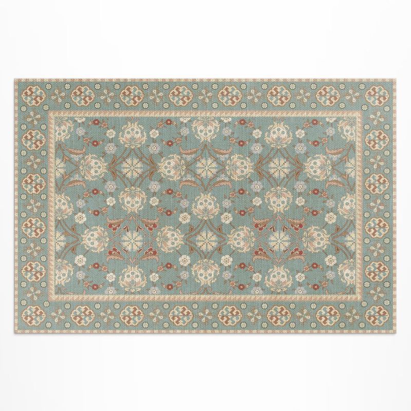 Dywan Winylowy Zewnętrzny Wallfluent 120x180 cm Vintage kwiatowy wzór roślinne ornament 1 szt.