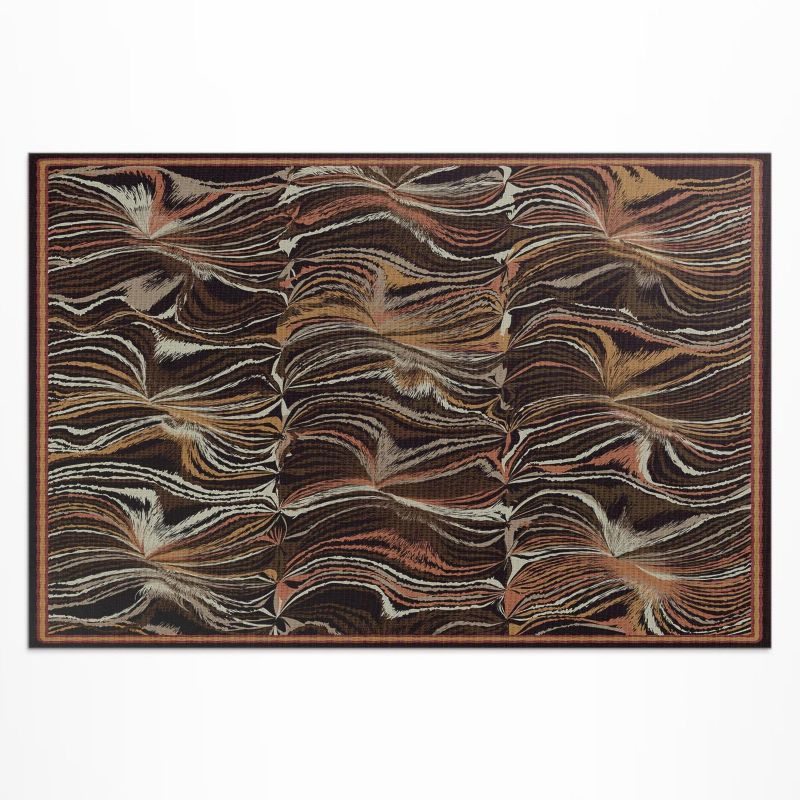 Zewnętrzny Dywan Winylowy Wallfluent 150x225 cm Abstrakcyjne formy imitacja tkaniny vintage 1 szt.
