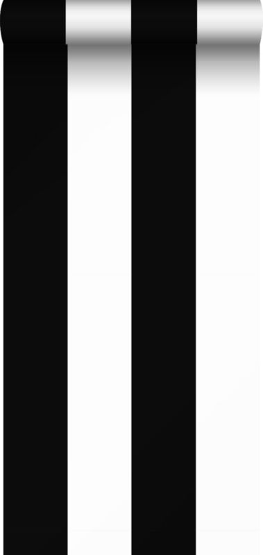 Tapeta Sanders & Sanders szeroki pasek czarnymIbiałym 53 cm x 10.05 m - 1 rol.