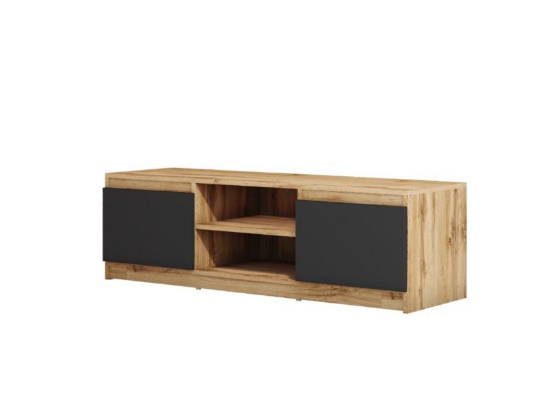 Szafka RTV MINIO go for it DIDI 120 cm dąb wotan / czarny 1 szt.