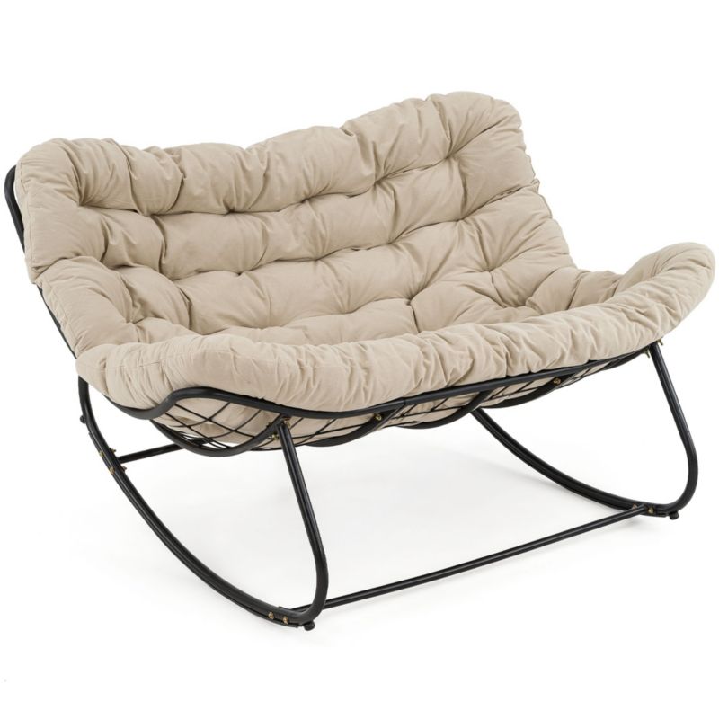 Ogrodowa sofa fotel 2 osobowy bujany MebleMWM poduszka beżowa 12A 1 szt.