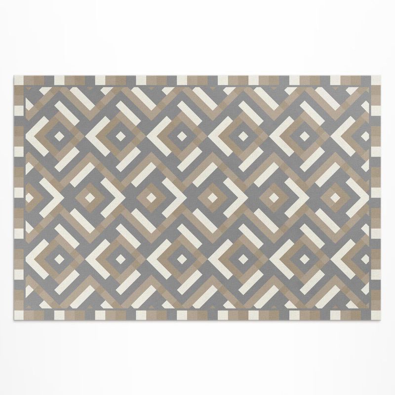 Zewnętrzny Dywan Winylowy Wallfluent 100x150 cm Geometria regularny wzór vintage boho 1 szt.