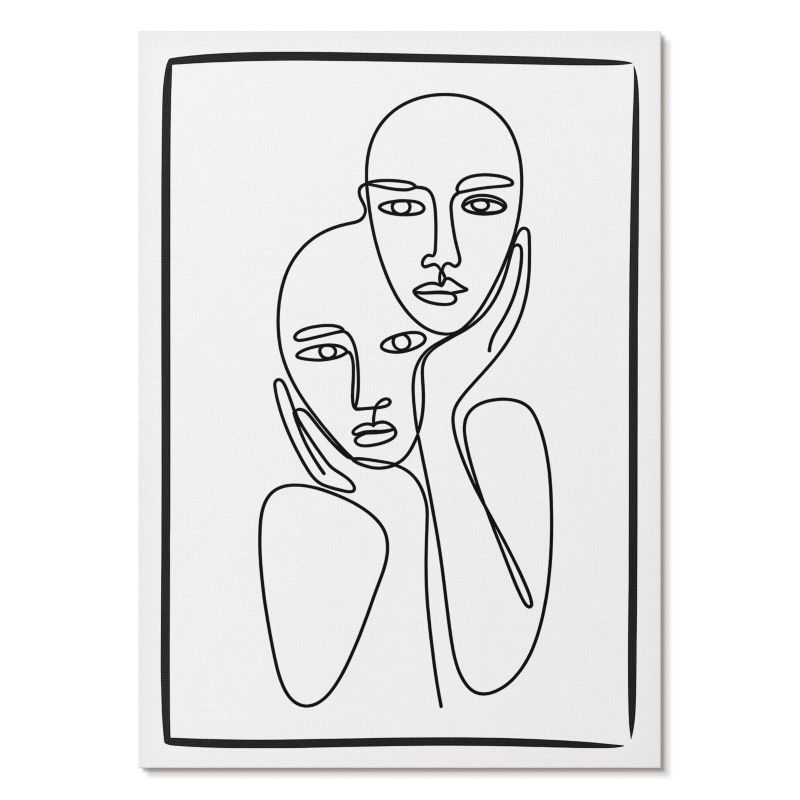 Plakat na Ścianę Tulup 21x29,7 cm (A4) Twarze liniowe Do sypialni, salonu, biura 1 szt.