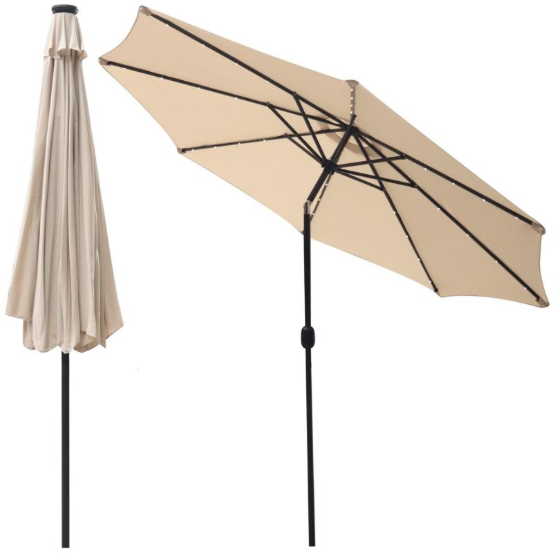 Parasol Saska Garden ogrodowy z oświetleniem led 300cm beżowy 1szt