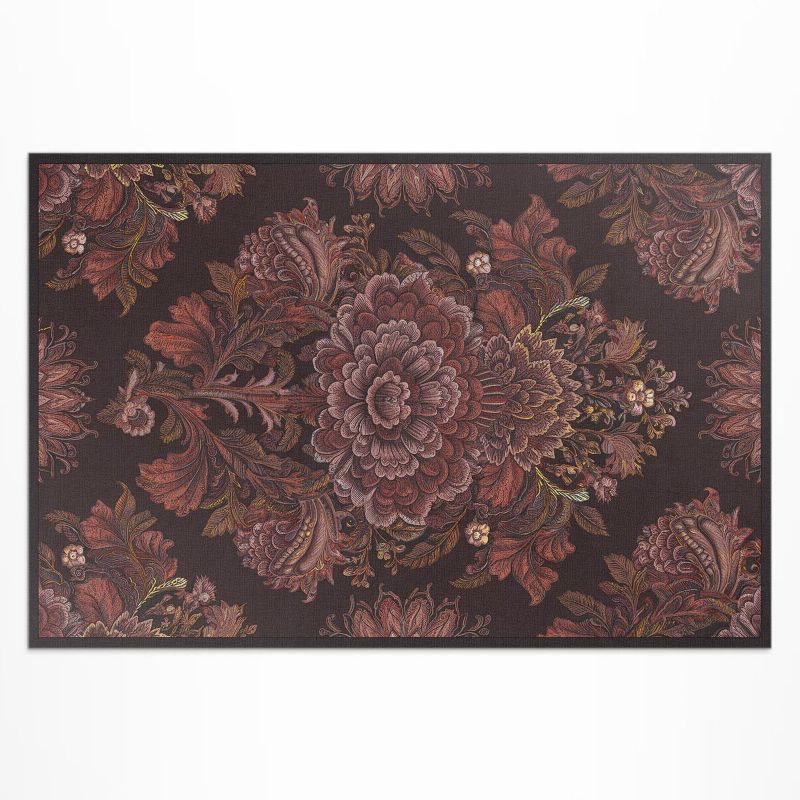 Dywan Winylowy Z Nadrukiem Wallfluent 120x180 cm Kompozycja kwiatowa vintage ornament 1 szt.