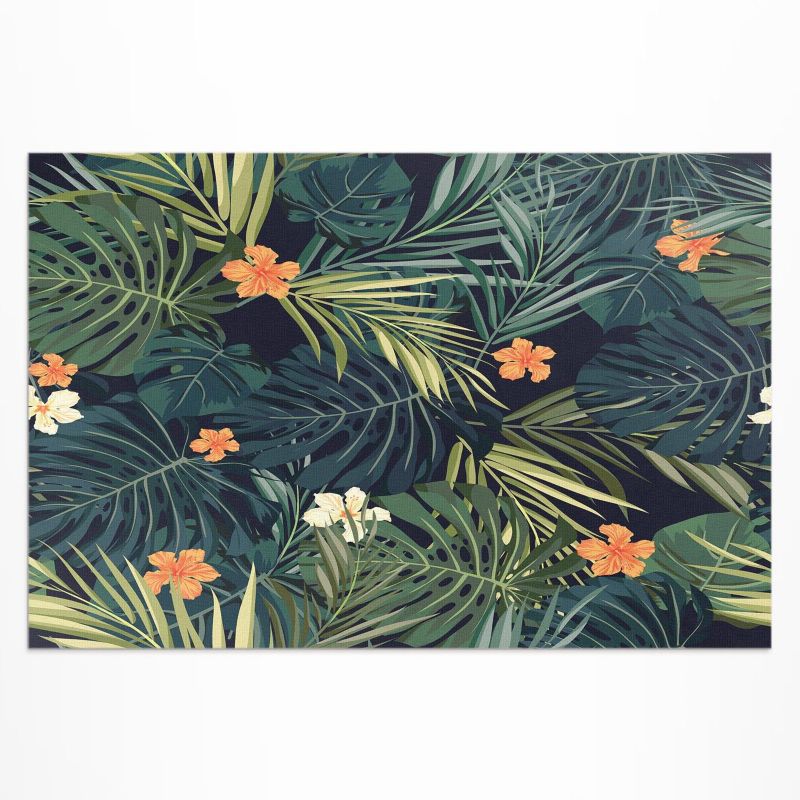 Zewnętrzny Dywan Winylowy Wallfluent 120x180 cm Roślinność liście i kwiaty vintage 1 szt.