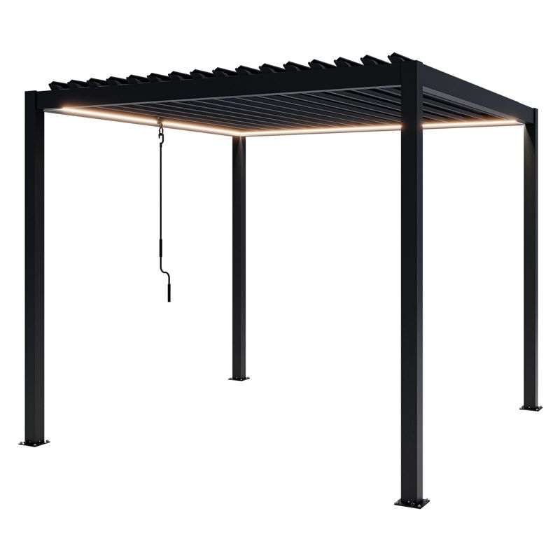Pergola Ogrodowa Bioklimatyczna 100% Aluminiowa NORDVIC Skyline LED 3 x 3 m Antracyt