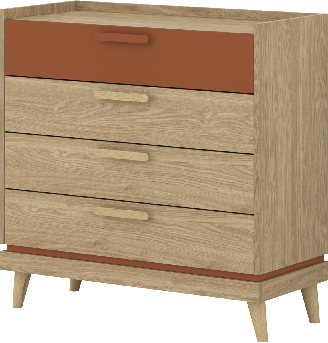 Komoda 90 cm z szufladami na nóżkach do sypialni SCANDI