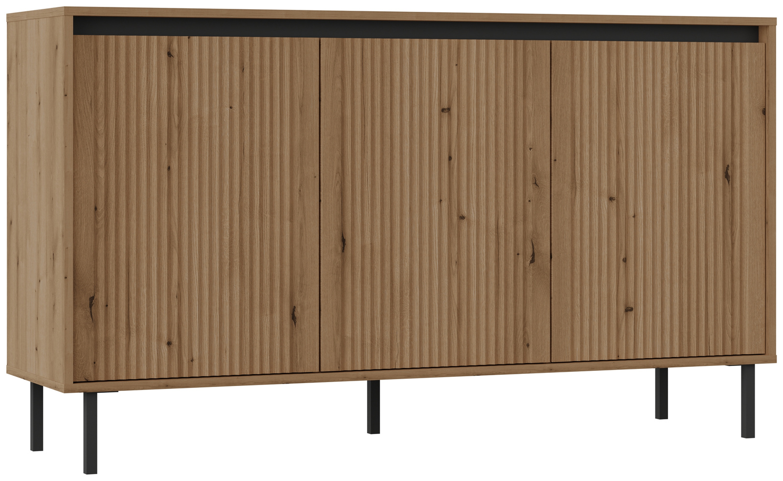 Trzydrzwiowa komoda do salonu 148 cm z frezowanymi frontami OMEGA