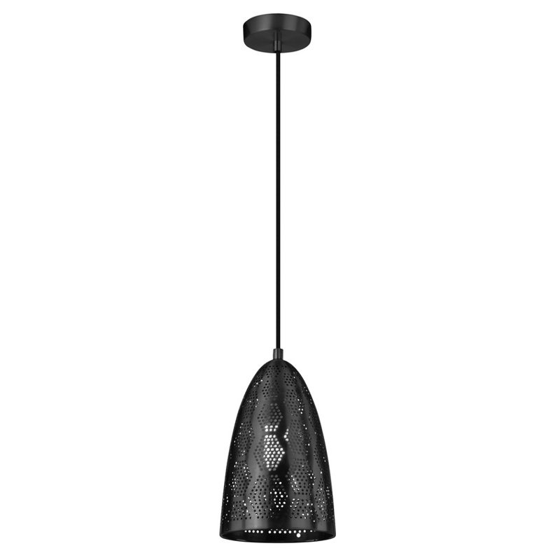Czarna lampa wisząca stożek regulowana do salonu BENE metal