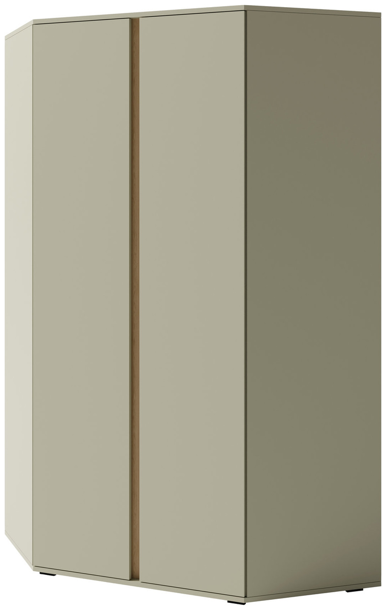 Narożna szafa 95x95 cm młodzieżowa uchylna z drążkami i półkami LISSARO