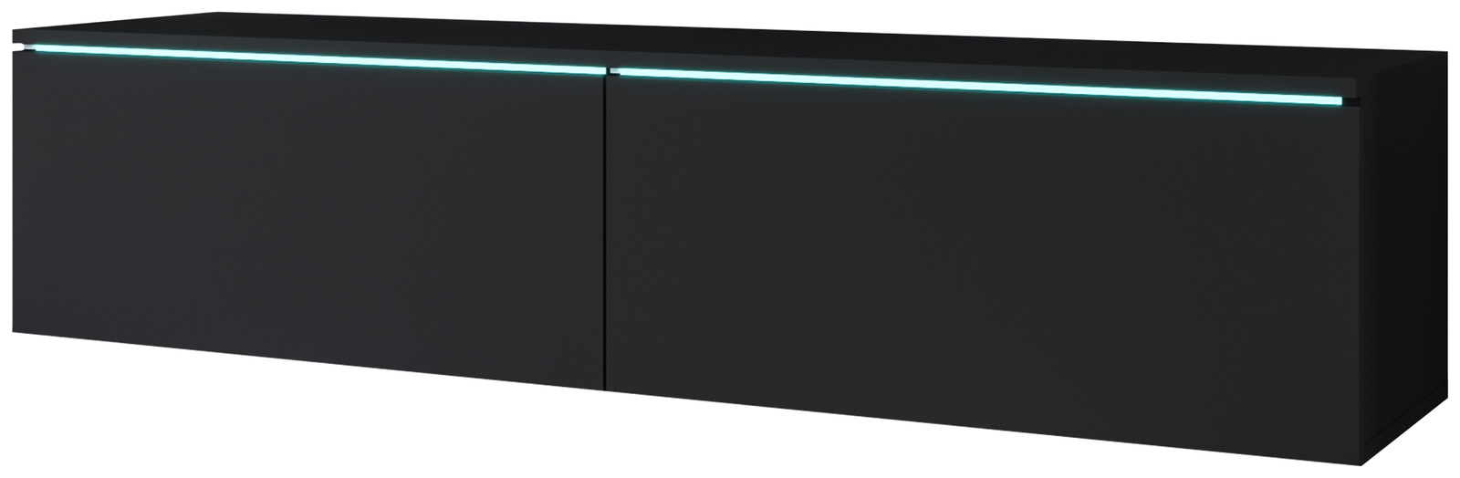 Nowoczesna wisząca szafka RTV 140 cm czarna BROMI
