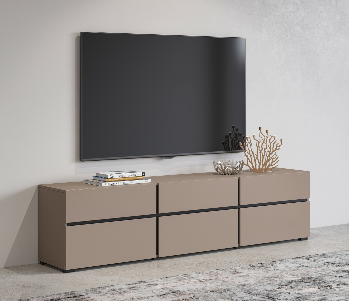 Nowoczesna szafka RTV do salonu pod telewizor 180 cm CROSS