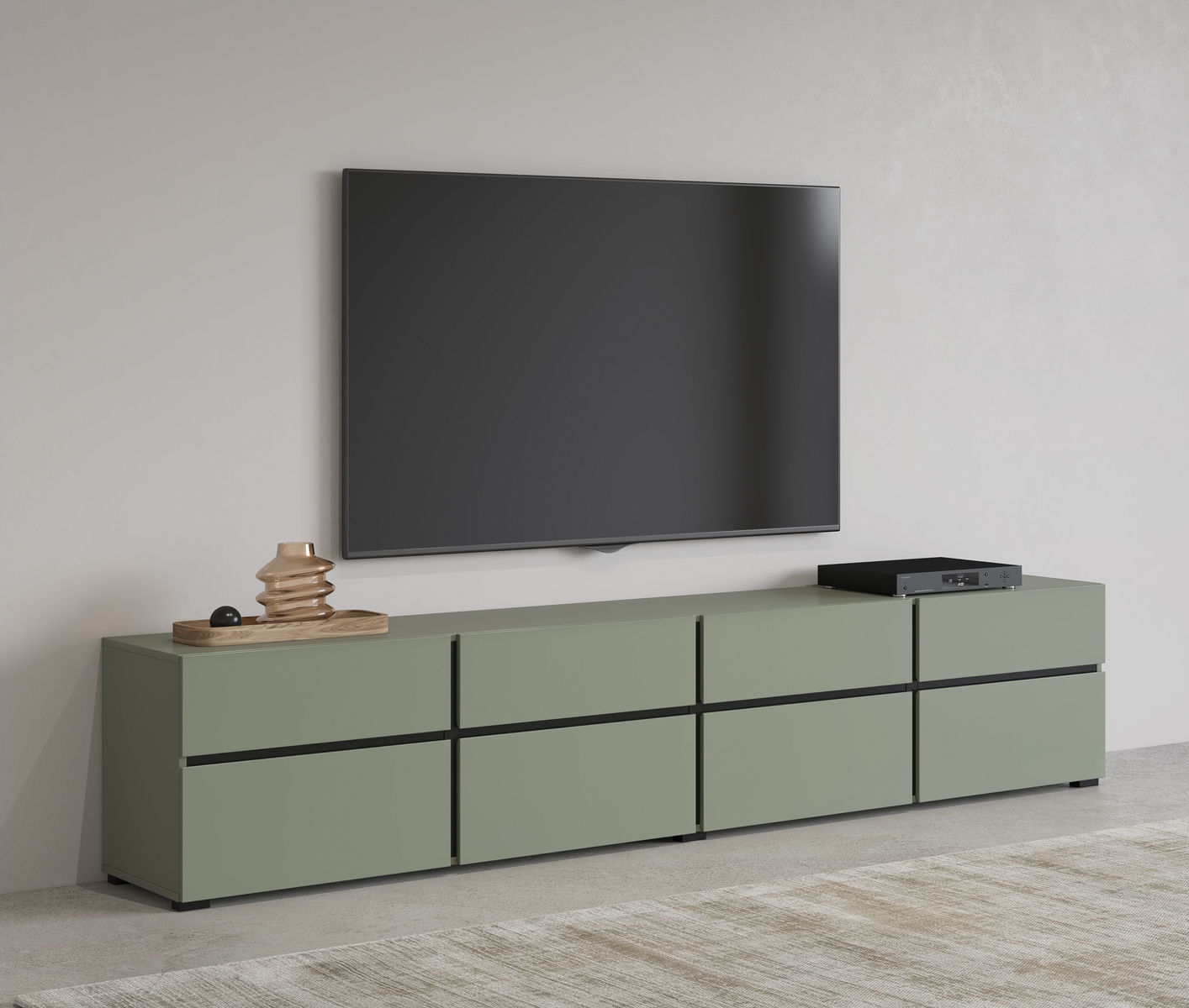Zielona szafka RTV pod telewizor 225 cm CROSS