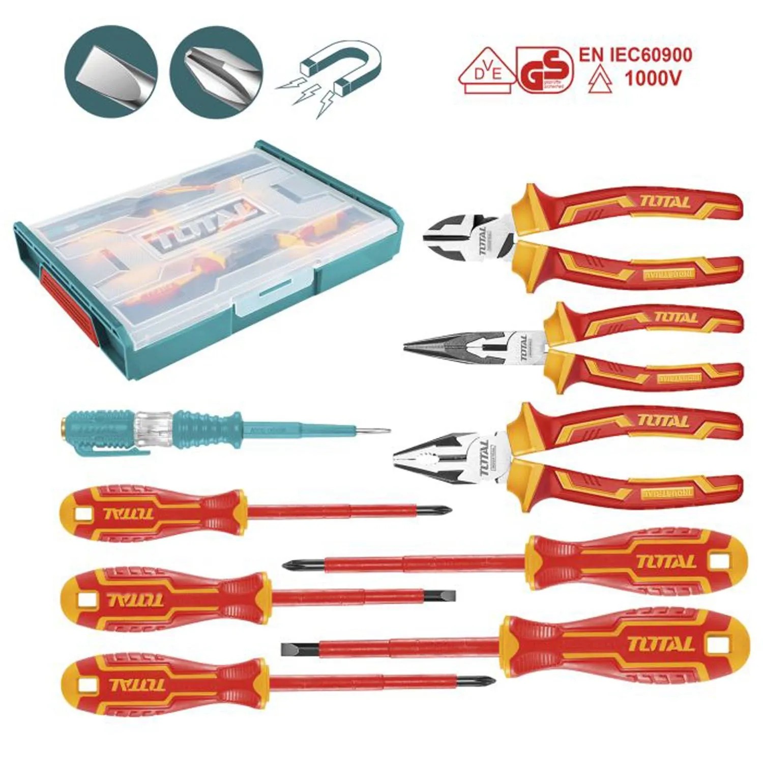 TOTAL Tools Zestaw narzędzi izolowanych - 9 cz.