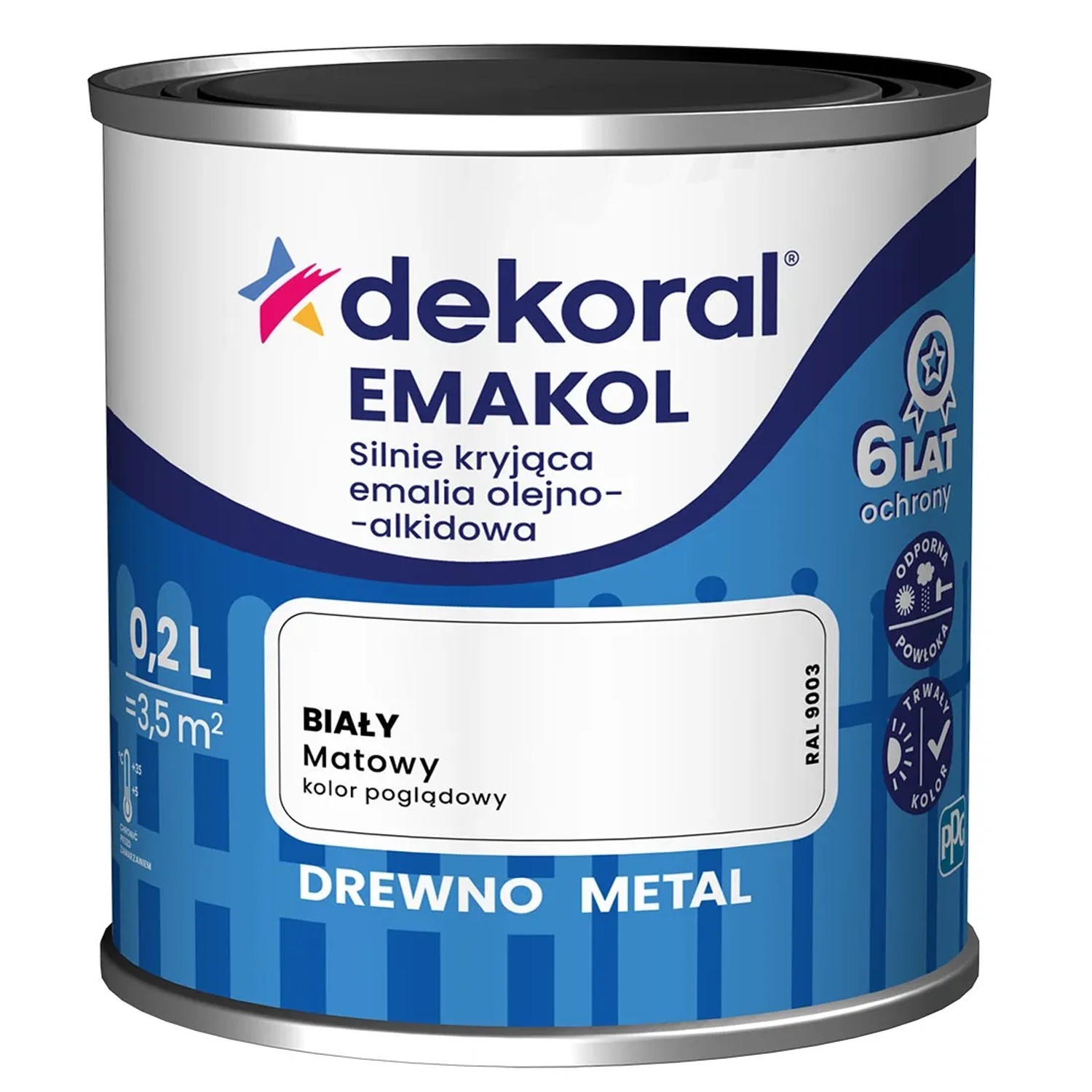 Dekoral Emalia Emakol Strong biały matowy 200 ml