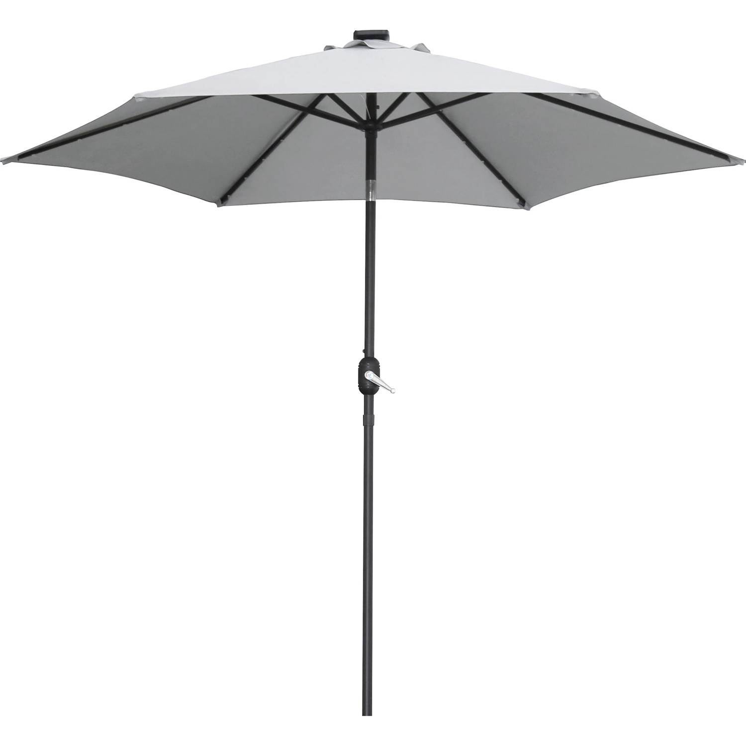 Parasol ogrodowy WANDO LED szary - śr. 270 cm