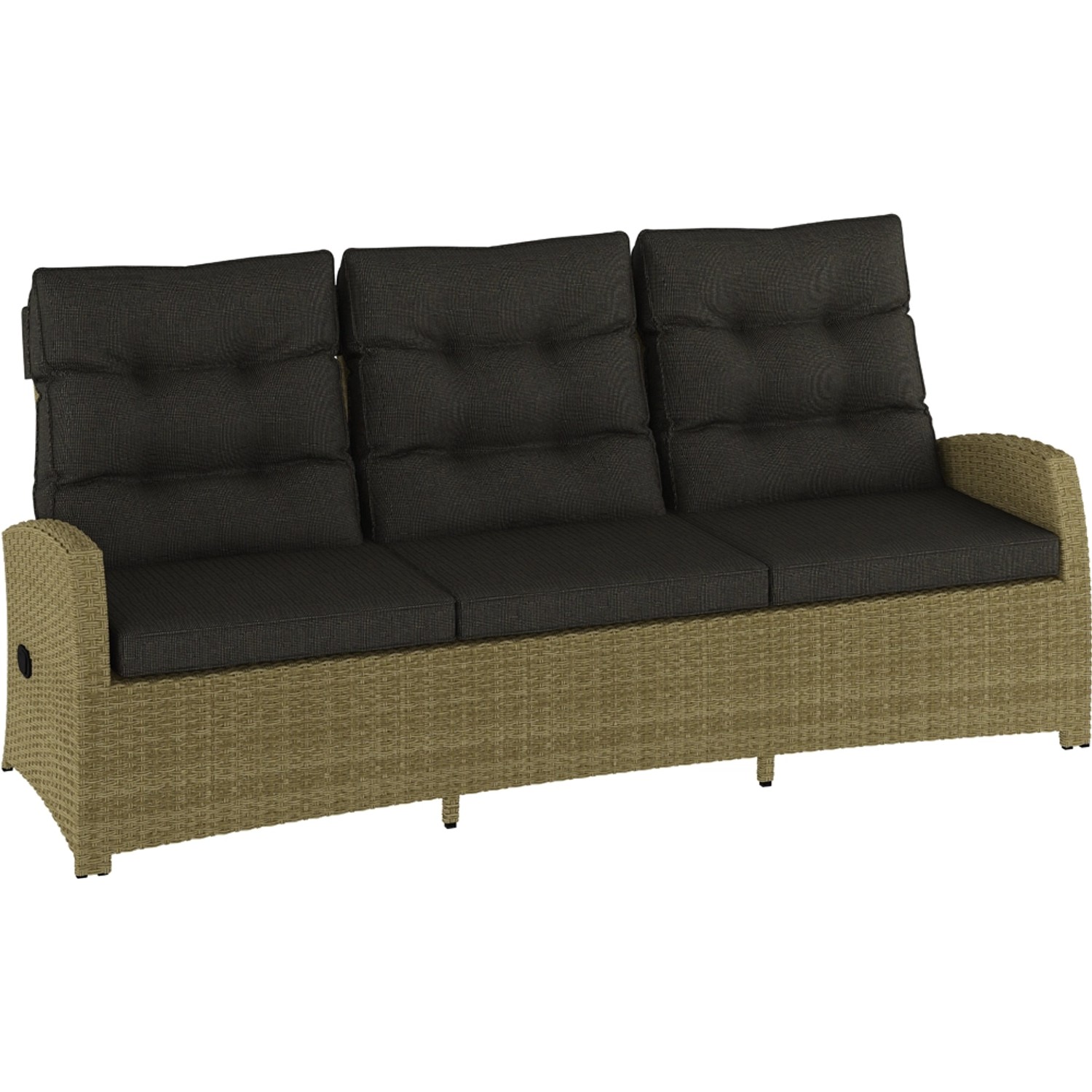 Sofa ogrodowa GODERICH czarna 3-osobowa