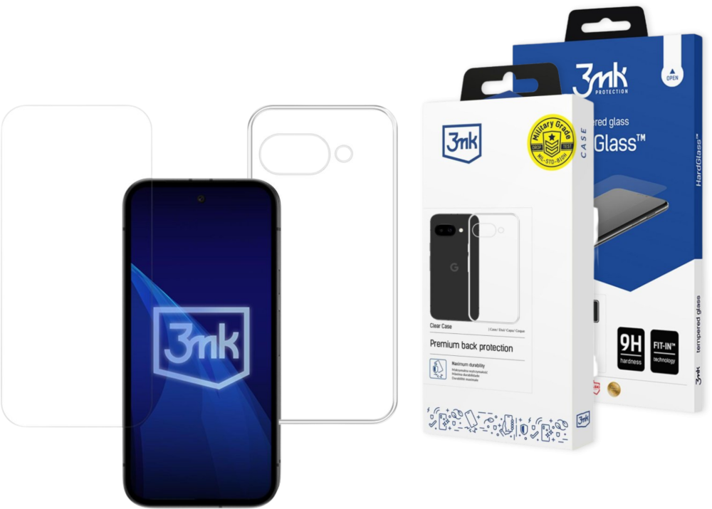 Zestaw: Etui na telefon Clear Case + Szkło hartowane 3mk HardGlass, wzmocnione, do Google Pixel 10A