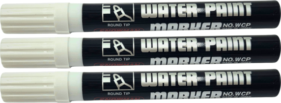 3x Pisak wodny Snowman Water Paint, okrągła, 1.5-3.0mm, biały