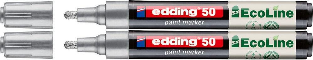 2x Marker olejowy edding 50 EcoLine, okrągła, 2-3mm, srebrny