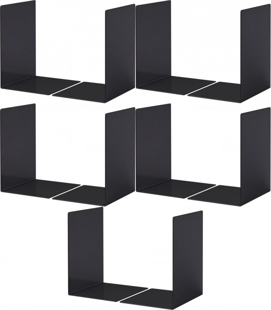 5x Podpórki do książek Durable, rozmiar L, 2 sztuki, czarny