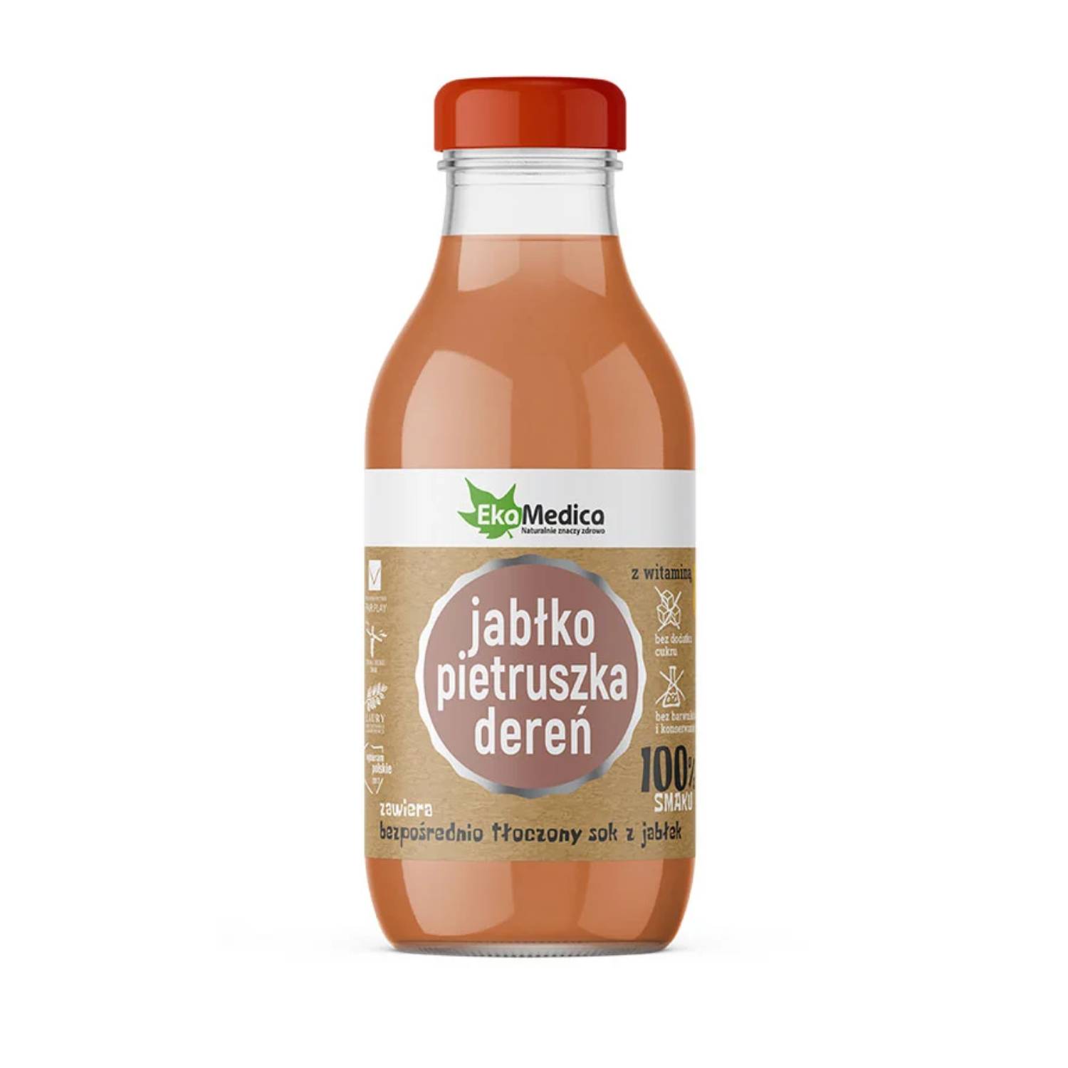Ekamedica, sok 100%, jabłko pietruszka dereń, 300 ml