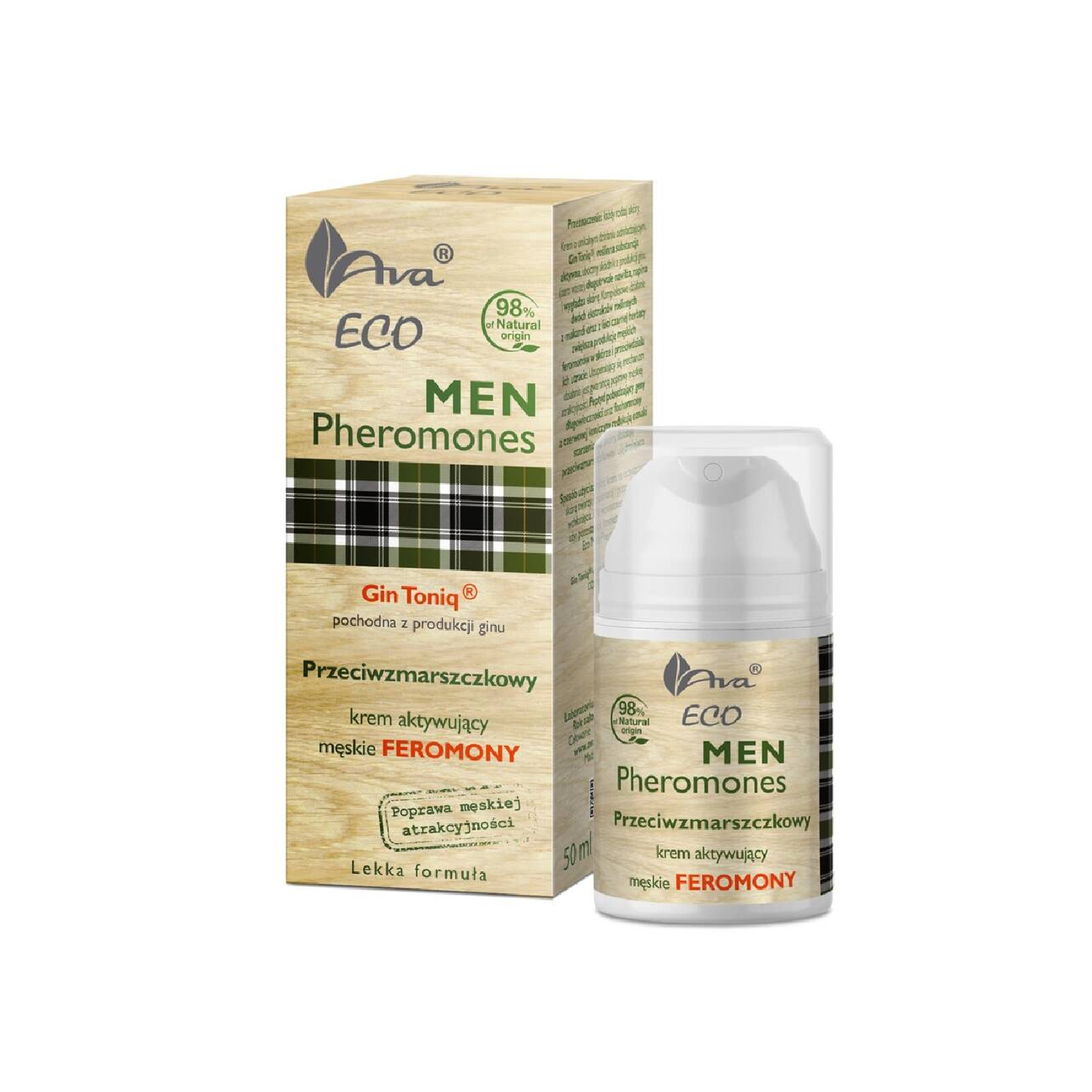 Ava eco men pheromones - przeciwzmarszczkowy krem do twarzy aktywujący męskie feromony, 50 ml