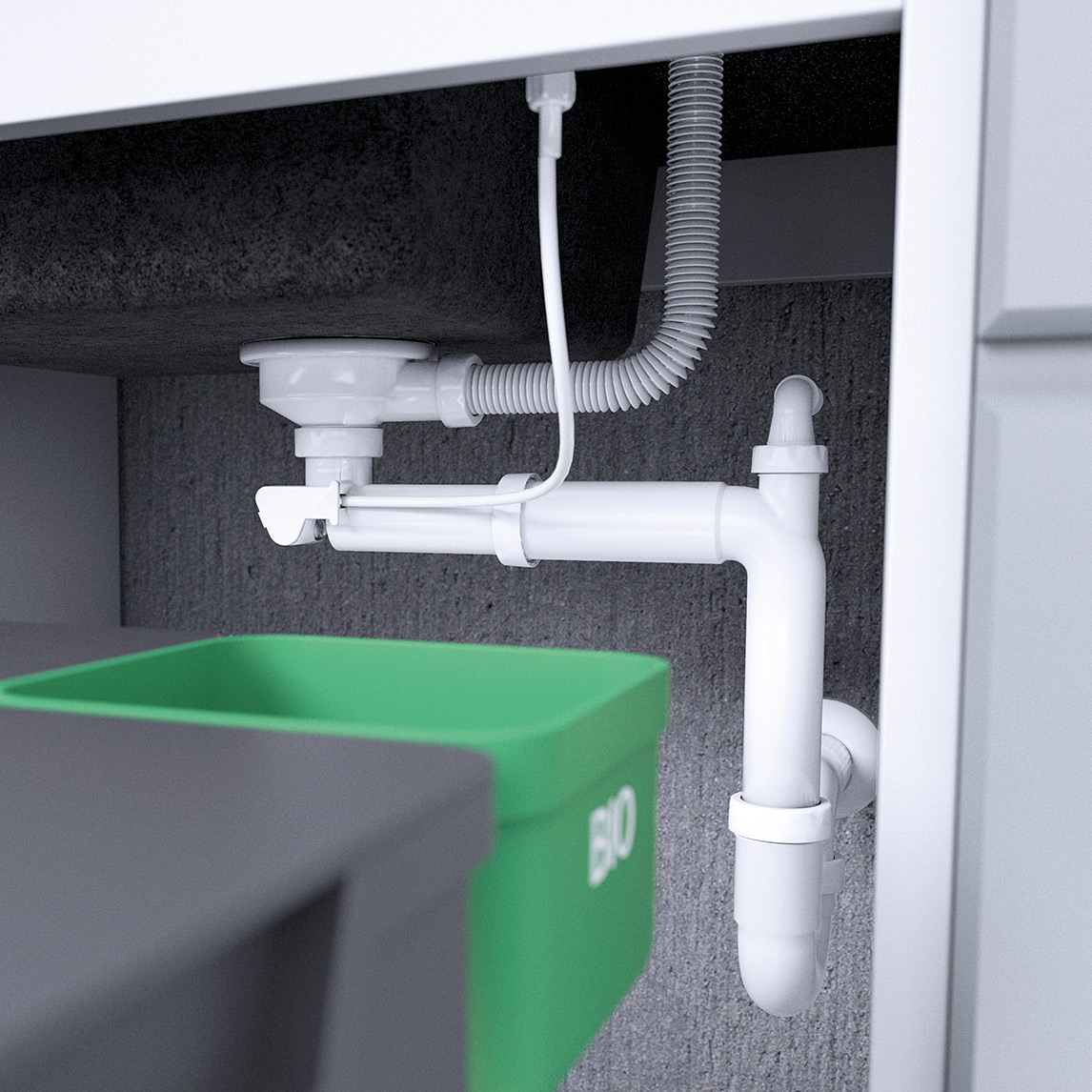 Laveo Space Saving syfon zlewozmywakowy biały OKS123T - Wysyłka w 24h