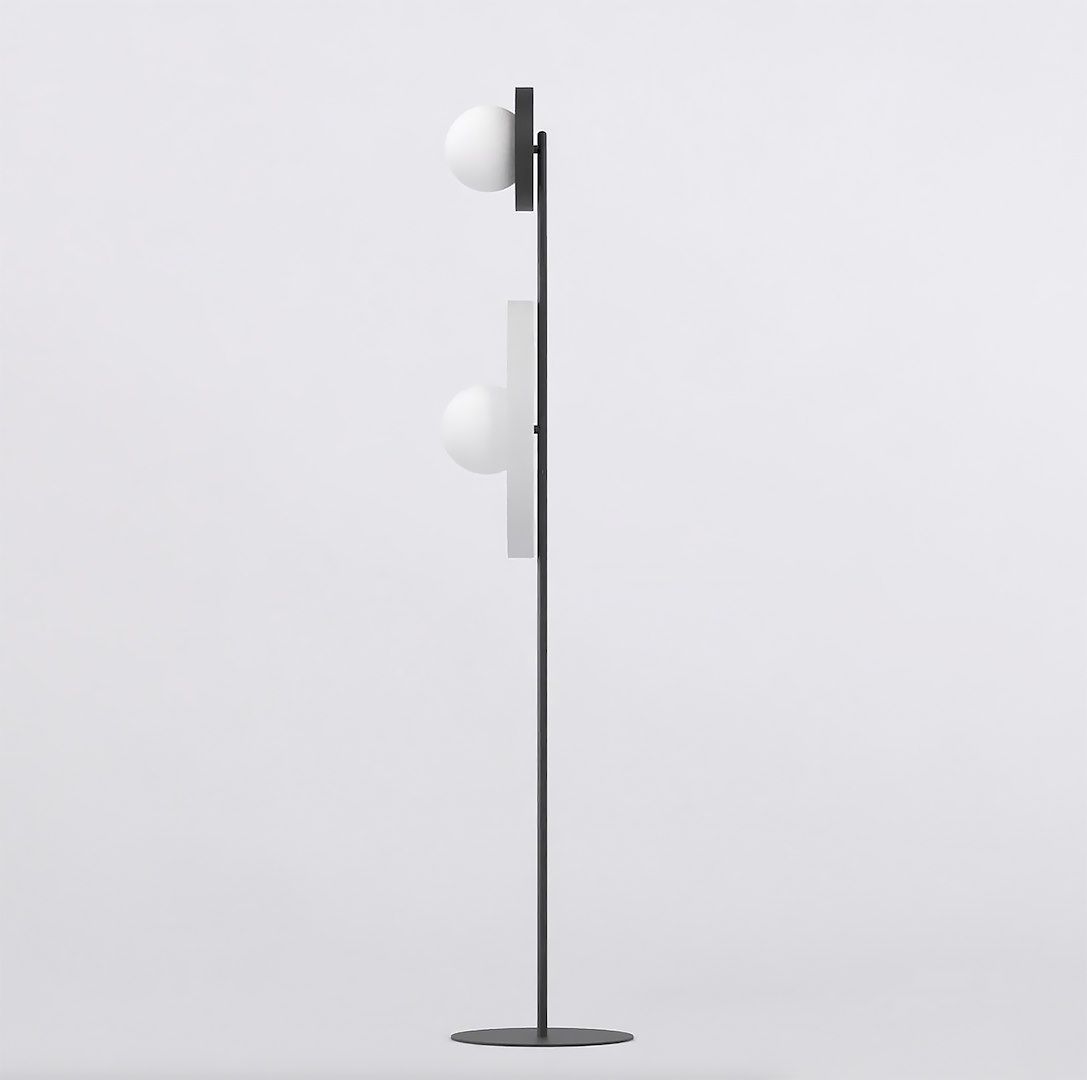 Emibig Kiss lampa stojąca 2x8 W biała/czarna 1609/LP2