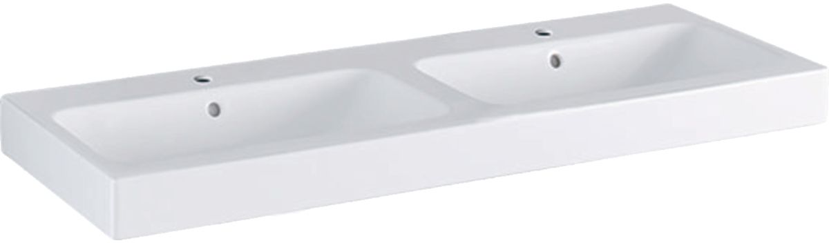 Geberit iCon umywalka 120x48 cm podwójna prostokątna KeraTect biała 124120600