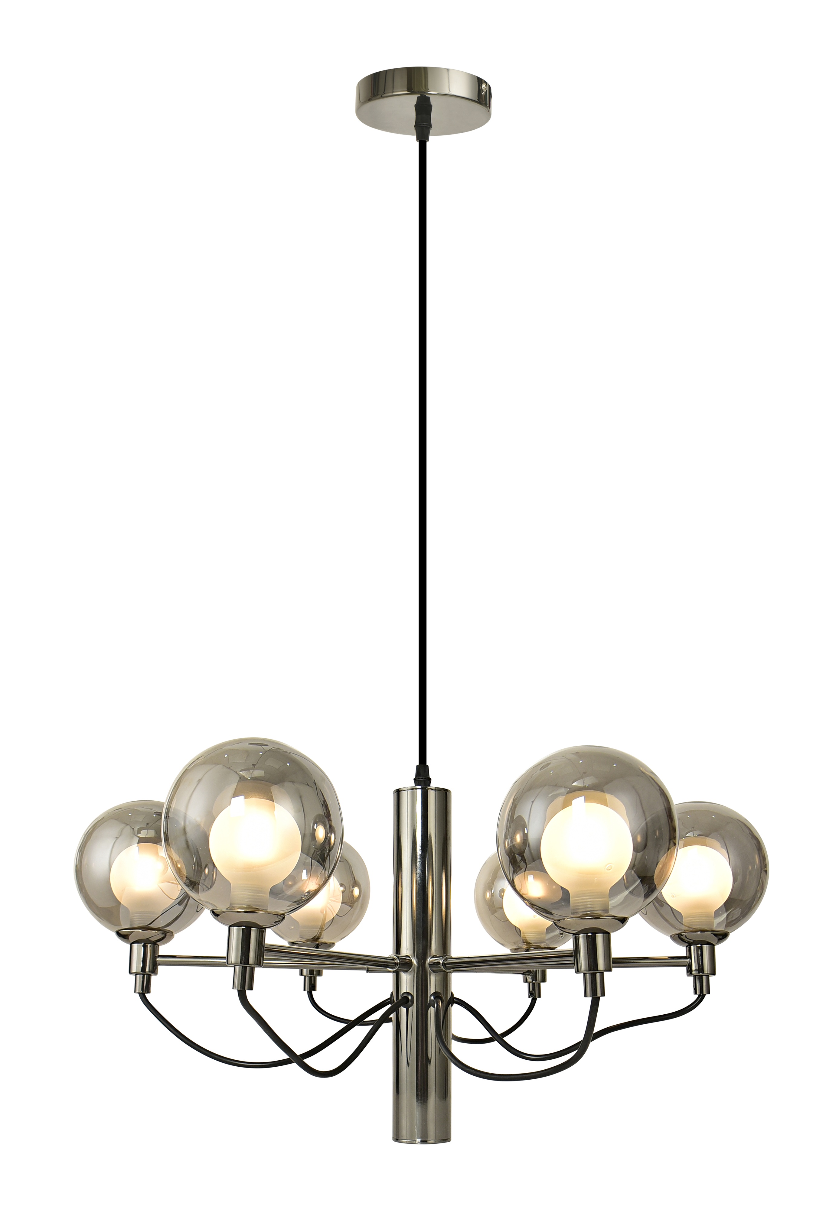 Aviano Classico lampa wisząca 6x3 W czarna-chrom 6221-0610