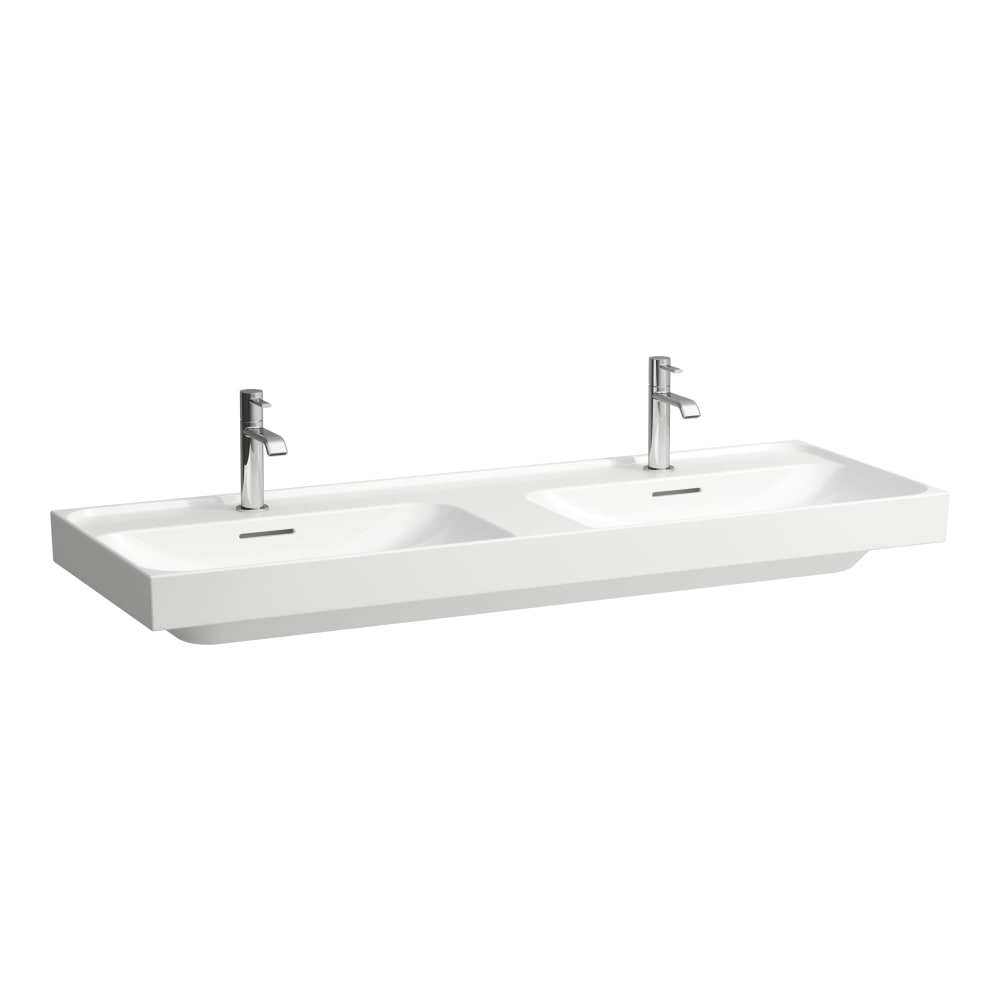 Laufen Meda umywalka 130x46 cm prostokątna ścienna-podwójna biała H8141120001041